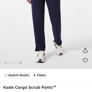 Navy Cargo Scrub Pants